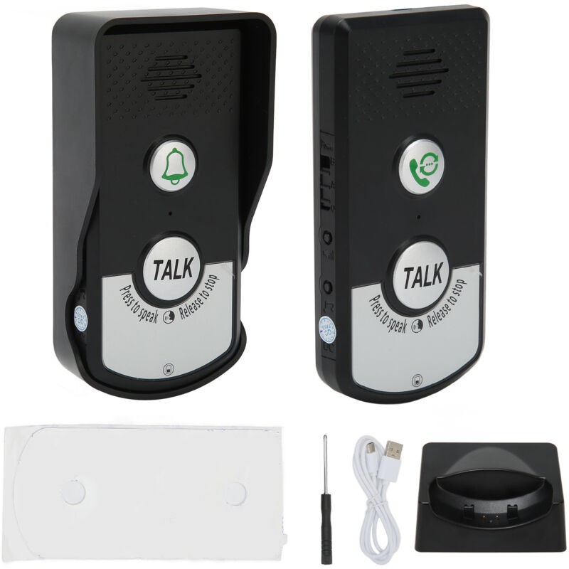 Lot De 2 Sonnette D'Interphone Vocal, 1000 M De Charge Usb Intelligente Sans Fil Appel Sonnette Étanche Sans Fil Interphone De Sonnette Pour Bureau À