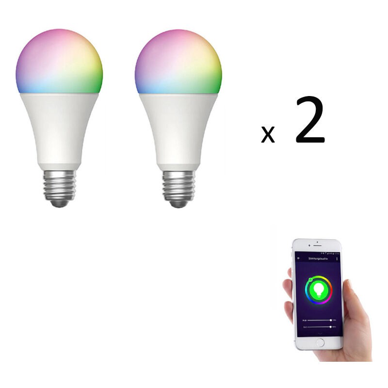 Lot De 2 X Ampoule E27 Led Connectée Rvb 8,5w 800 Lm - Lot De 2 X Ampoule E27 Led Connectée Rvb 8,5w 800 Lm