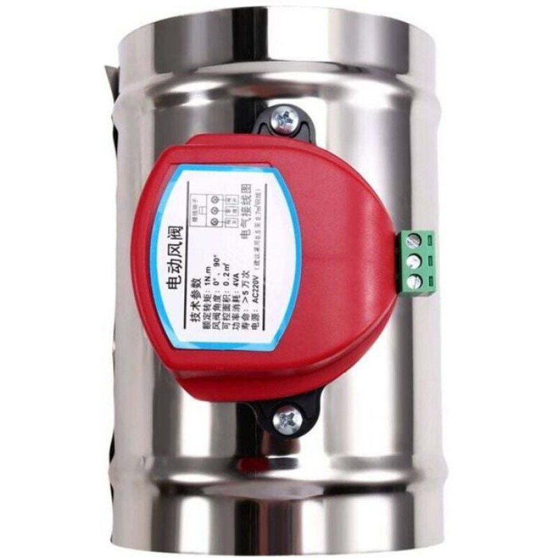 Elektrischer Dämpfer (220 V) – Edelstahl – Motorbetriebenes Luftventil – Rückschlagventil – 100-mm-schlauch