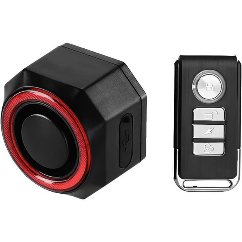 Diebstahlsicherer Fahrradalarm, Kabelloser Vibrationsalarm Für Roller, Ip65 Wasserdicht Mit Fernbedienung, 110 Db, 700 Mah Akku Für Fahrräder,