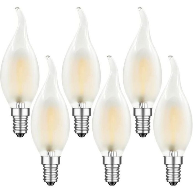 E14 Led-filamentlampe – 4 W – Warmweiß (2700 K) – Dimmbar – Entspricht 40 W – 400 Lm – Flammenform