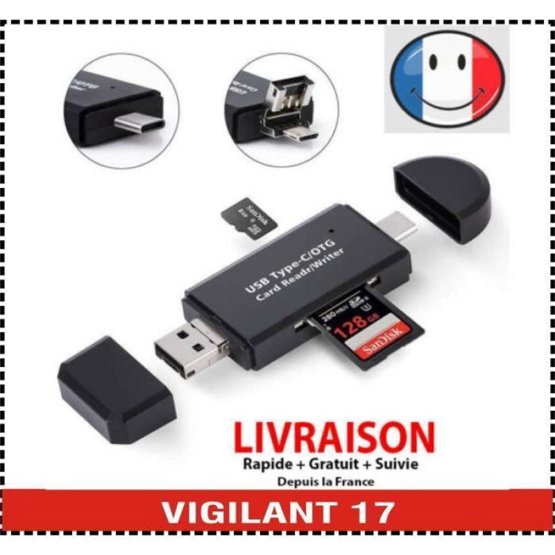 5-in-1-adapter Für Typ-c-, Usb- Und Micro-usb-speicherkarten Sowie Sd-, Tf- Und Otg-speicherkarten.