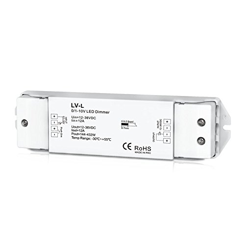12a 0-10v Led-dimmer - 1 Kanal - Konstantspannung - Flimmerfreies, Stufenloses Dimmen - Innen- Und Gewerbebeleuchtung - Dc12-36v