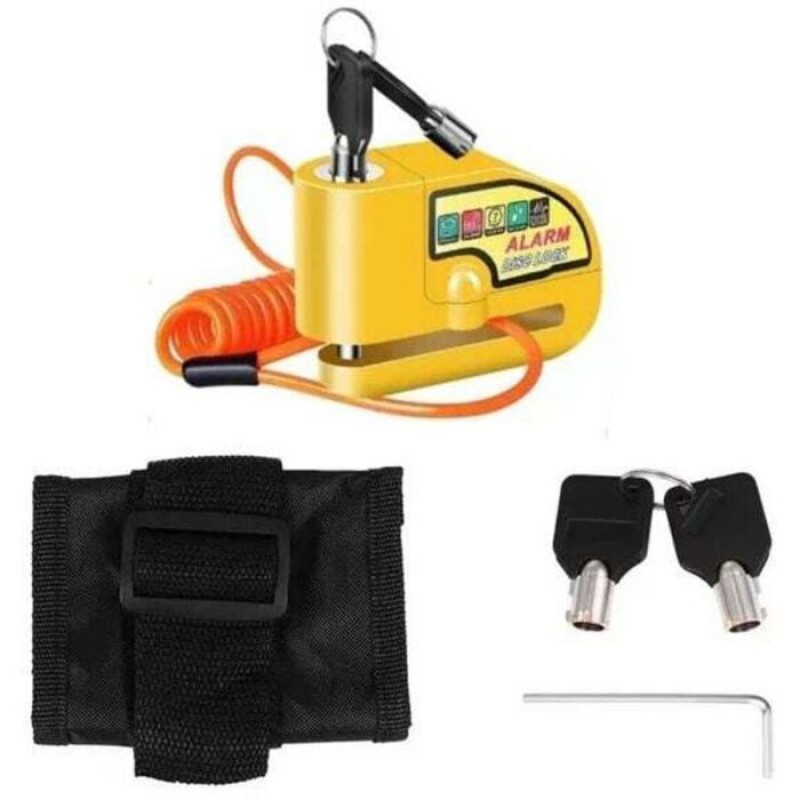 Scheibenbremsenblockierung – 110 Db Alarm – Wasserdicht – Aluminiumlegierung – Inkl. Erinnerungskabel – Gelb