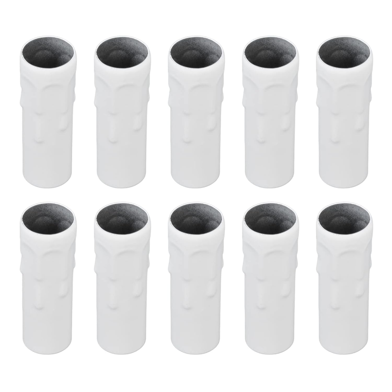 E14 Kerzenhalter – 10er-pack – Weiß Verzinktes Eisen – Für Kristalllüster Und Diy-projekte – Für Den Wohnbereich – 80 X 25 Mm