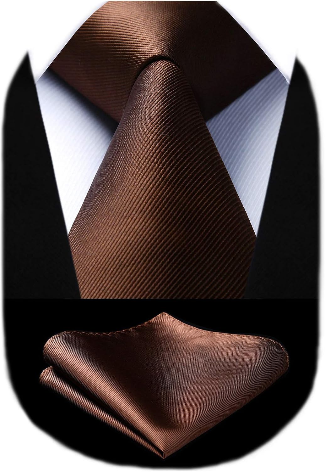 Herren-krawatten- Und Einstecktuch-set – 1-teilig – Weiche Mikrofaser – Elegantes, Einfarbiges Design – Für Hochzeit Und Büro – 150 X 8,5 Cm
