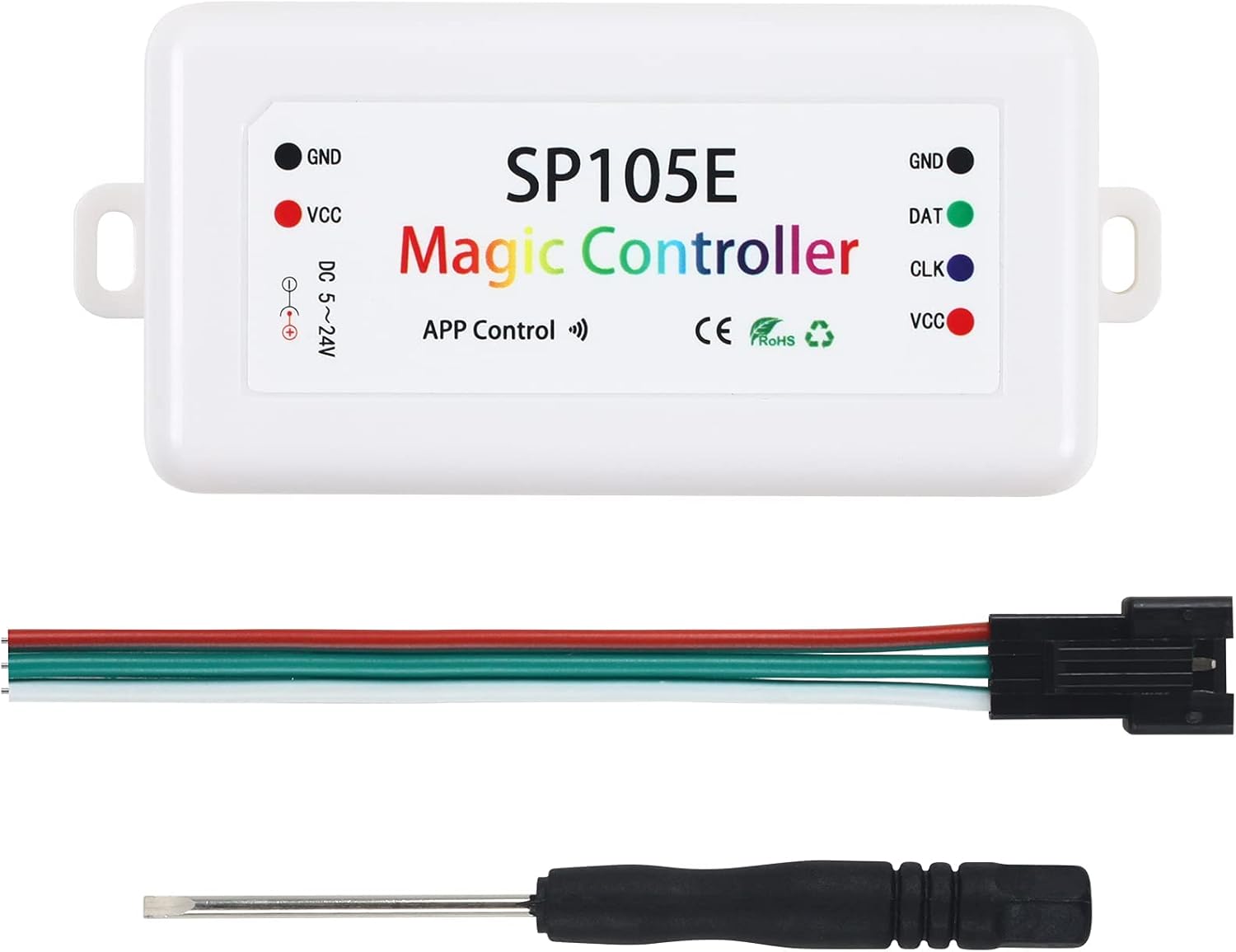 Bluetooth-led-controller – 1 Stück – Kompatibel Mit Ws2811 – 200 Beleuchtungsmodi – Für Zuhause Und Partys – Dc 5–24 V