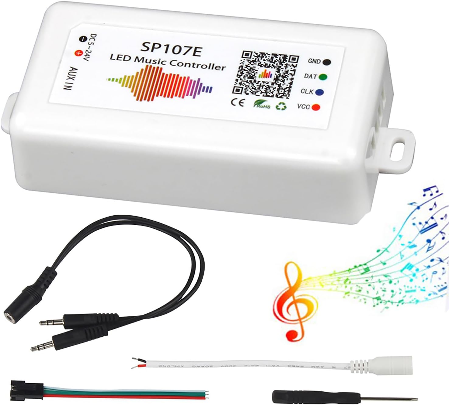 Bluetooth-led-controller – 1 Stück – Kompatibel Mit 5–24 V Gleichstrom – 180 Modi Und Integriertes Mikrofon – Für Ws2811/ws2812b-led-streifen –