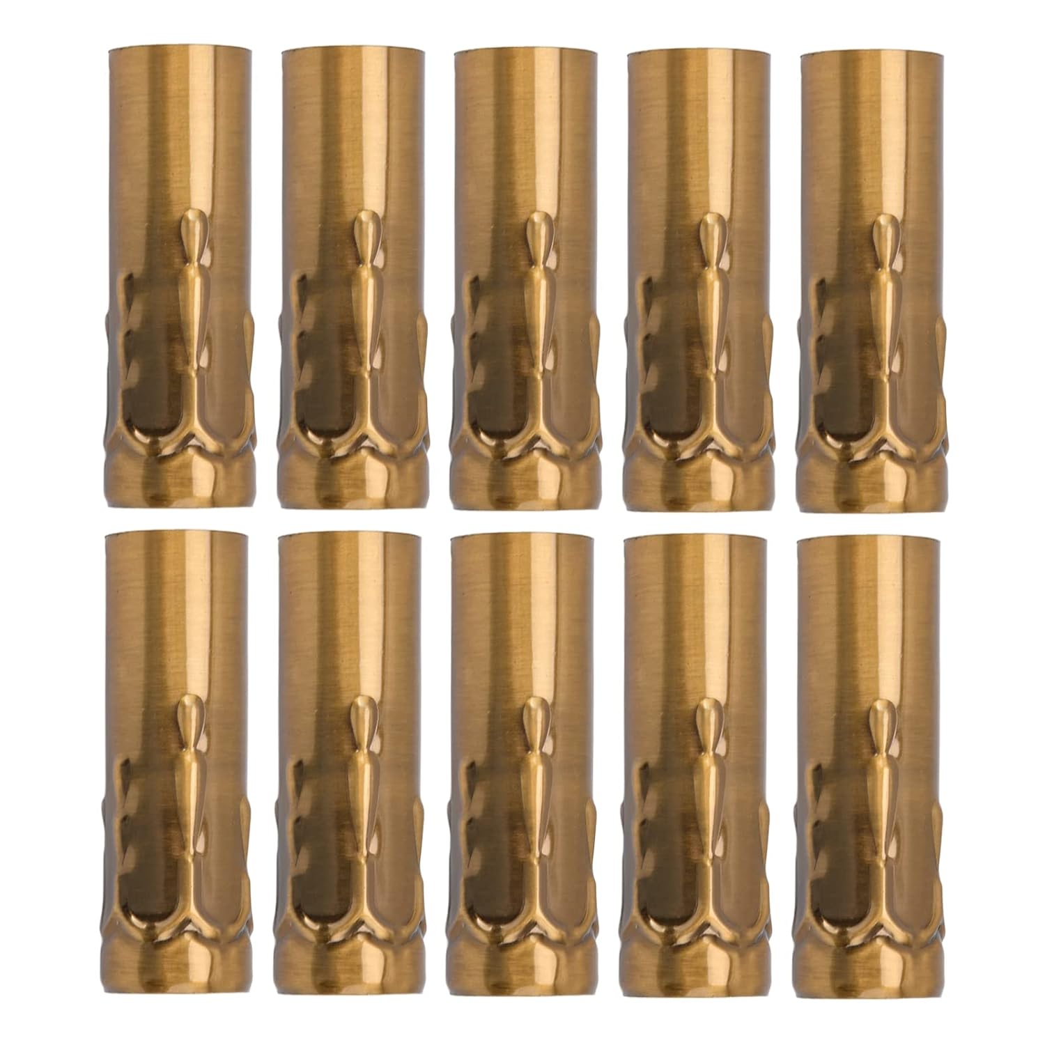 Set Mit 10 E14-fassungen Aus Verzinktem Eisen Für Kristalllüster Und Goldkerzen, Renovierung Der Innenbeleuchtung, 80 X 25 Mm
