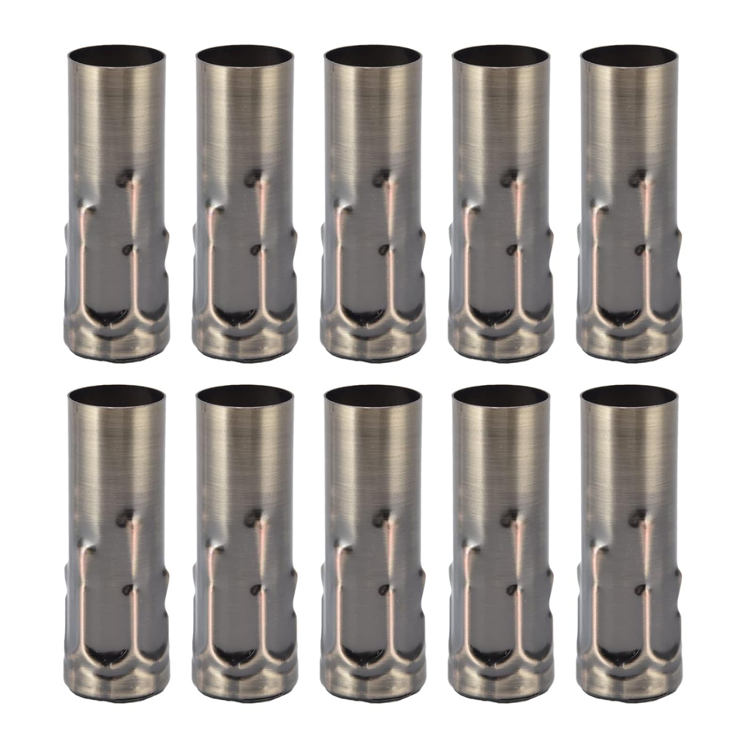Set Mit 10 E14-fassungen Aus Verzinktem Eisen – Cyanbronze-finish – Für Kronleuchter Und Kerzen – 80 Mm