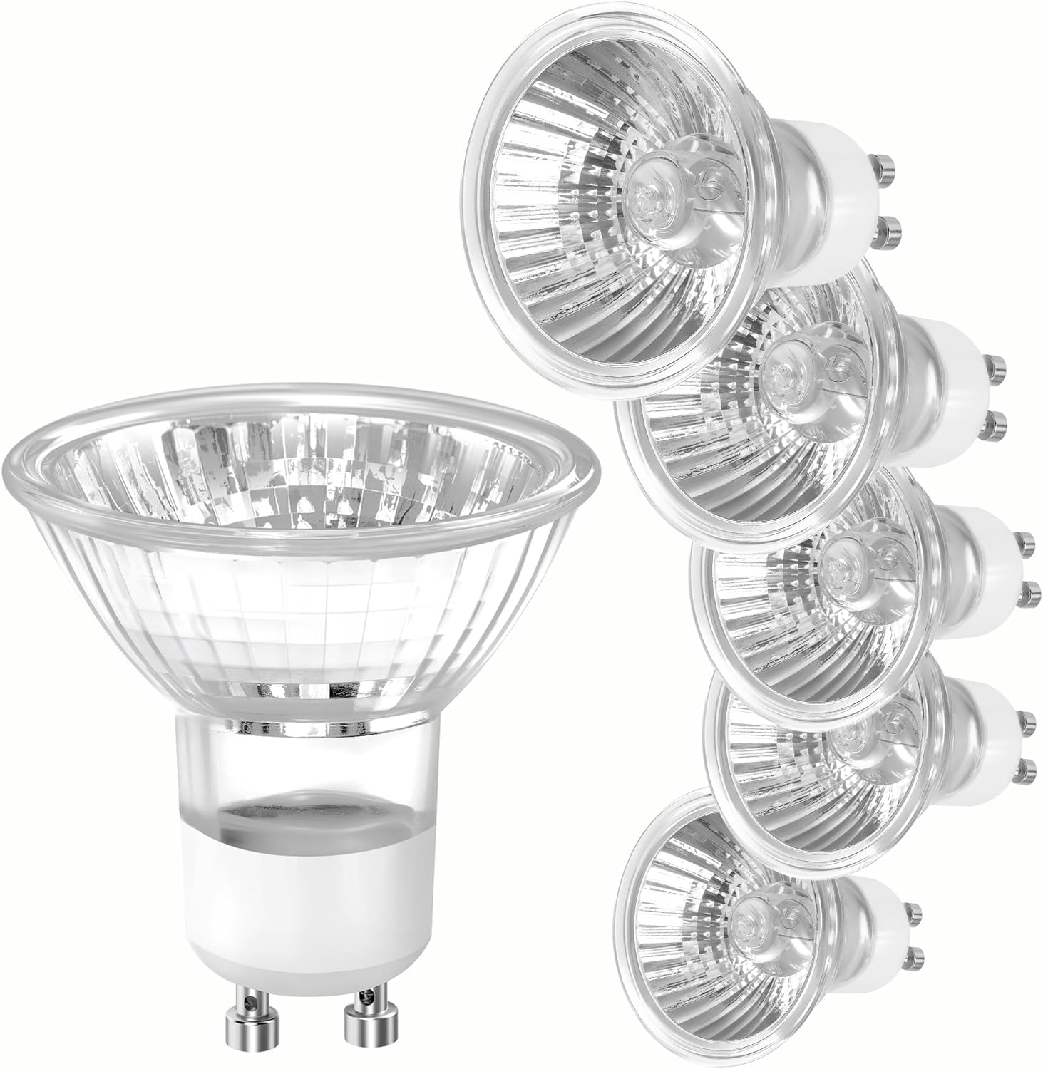 Mr16 Halogenlampen – 6er-pack – Glas Und Metall – 12 V, 20 W, Hohe Helligkeit – Wohnzimmer, Küche, Büro – Warmweiß Oder Kaltweiß
