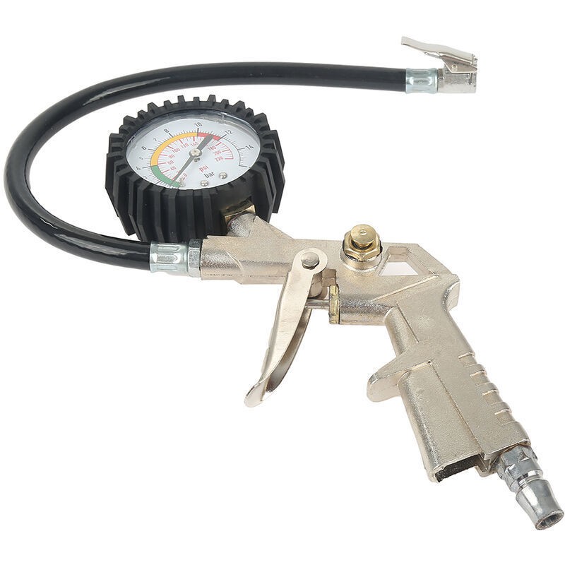 Manomètre De Pression Gonfleur Pour Pneu Voiture Motocyclette Noir - Manomètre De Pression Gonfleur Pour Pneu Voiture Motocyclette Noir
