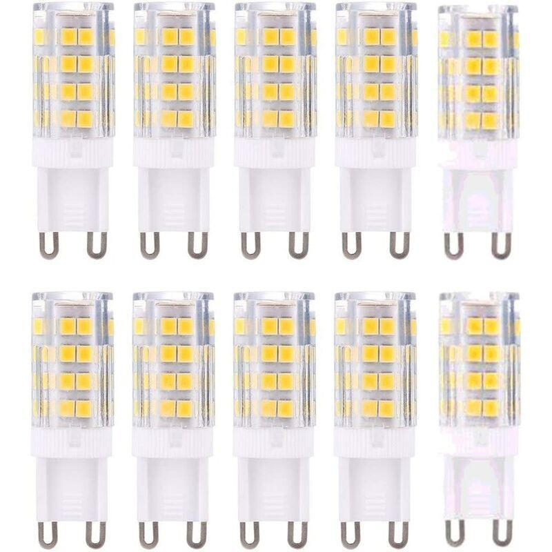 Ampoules Led G9, 5w Equivalent 40w Halogène Lampe Blanc 6000k Sans Scintillement Économie D'Énergie Non Dimmable (lot De 10) [classe Énergétique E]