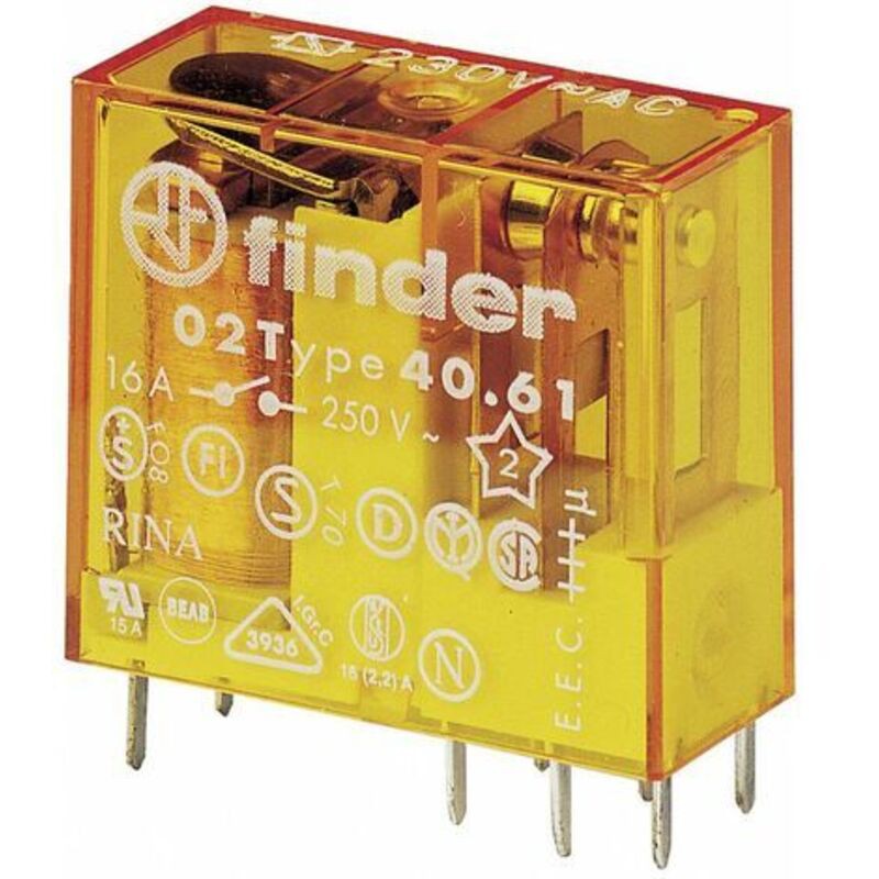 Finder 40.61.8.230.0000 Relais Pour Circuits Imprimés 230 V/ac 16 A 1 Inverseur (rt) 1 Pc(s)