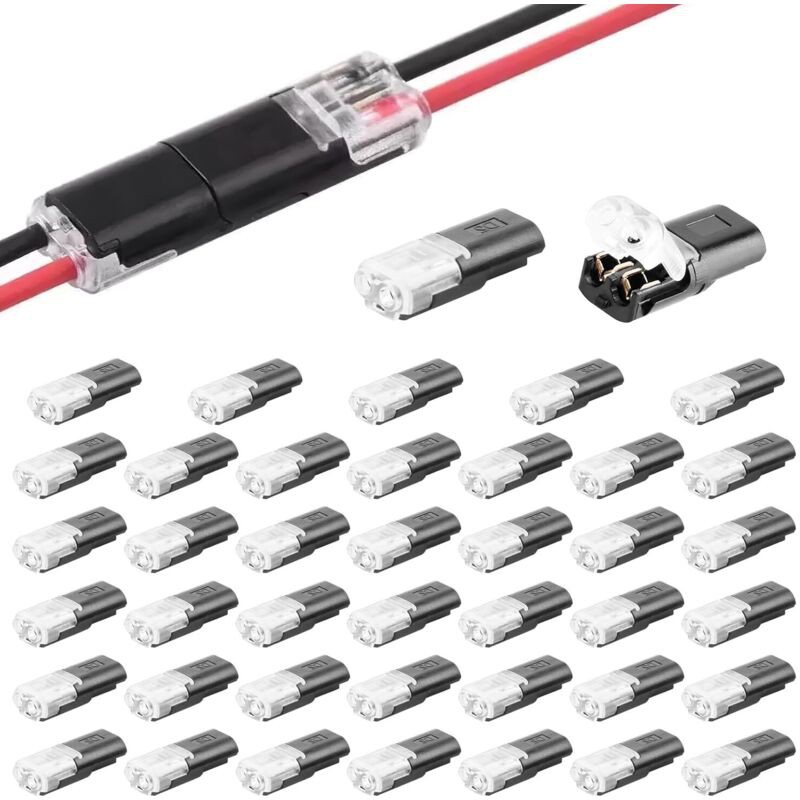 40 Pièces Connecteurs De Câble Automobile Étanches 2 Pôles, Connecteur 12v 2 Broches Pour Câbles 18-22 Awg, Connecteur De Câble À Sertir Rapide,