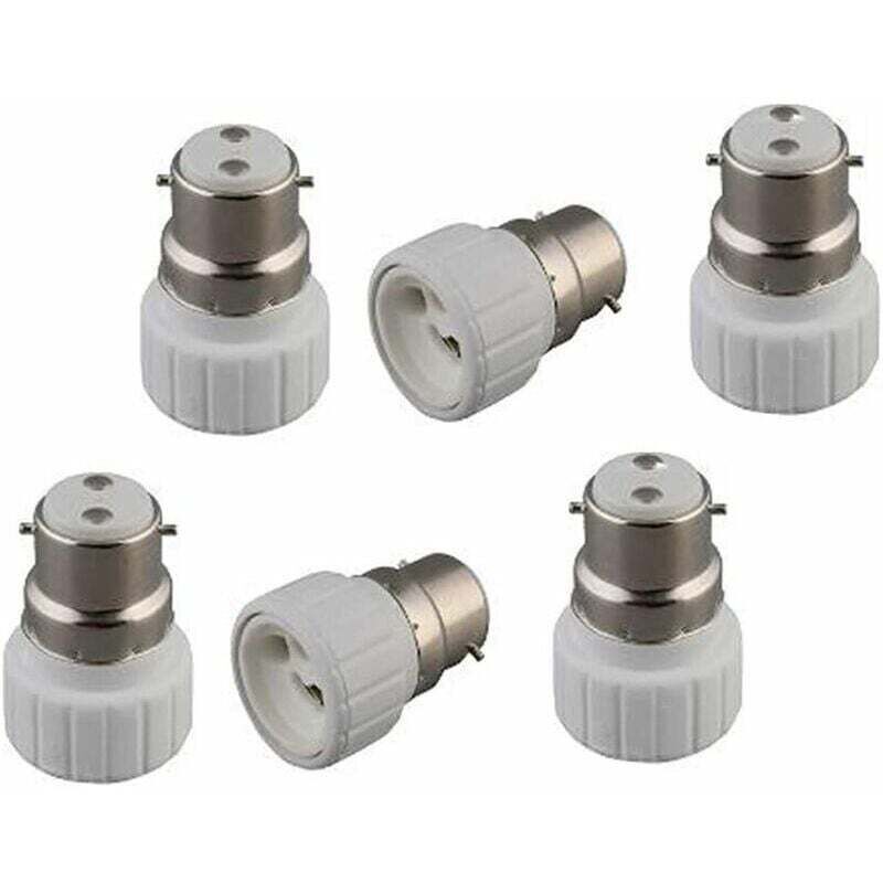 Rhg Lot De 6 Adaptateurs De Lumière B22 Vers Gu10, Culot À Baïonnette B22 Vers Culot Gu10 Pour Culot À Douille Gu10