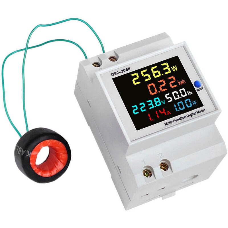Indicateur De Consommation Électrique D52-2066 Compteur Électrique Phase Ménage Smart Watt-heure Mètre Rail De Guidage Type 220v Tension Courant