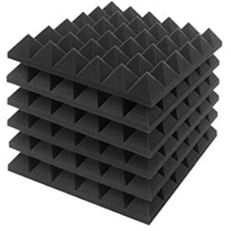 6 Stück 30 Cm Wasserfeste, Feuchtigkeitsbeständige Akustikschaumstoffplatten Mit Keilform Zur Schallabsorption Für Studios Und Ktvs (12 X 12 X 2 Zoll)