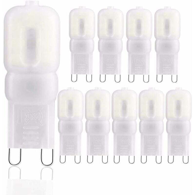Lot De 10 Ampoules Led G9, Led G9 Blanc Froid 6000 K, Équivalent 3 W 30 W Lampes Halogènes, 360 Degrés, Ac 220 V [classe Énergétique A+] [classe