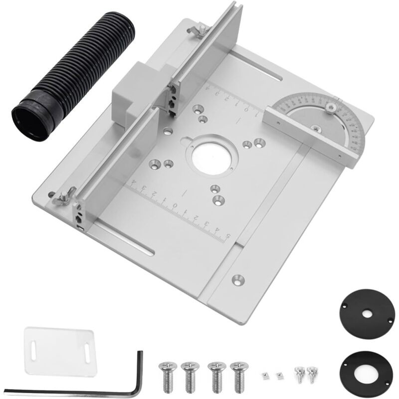 Table Défonceuse Plaque Aluminium Set, Table Fraisage Insert Avec Support De Torsion Coudé, Défonceuse Plaque, Defonceuse A Bois Accessoire Pour