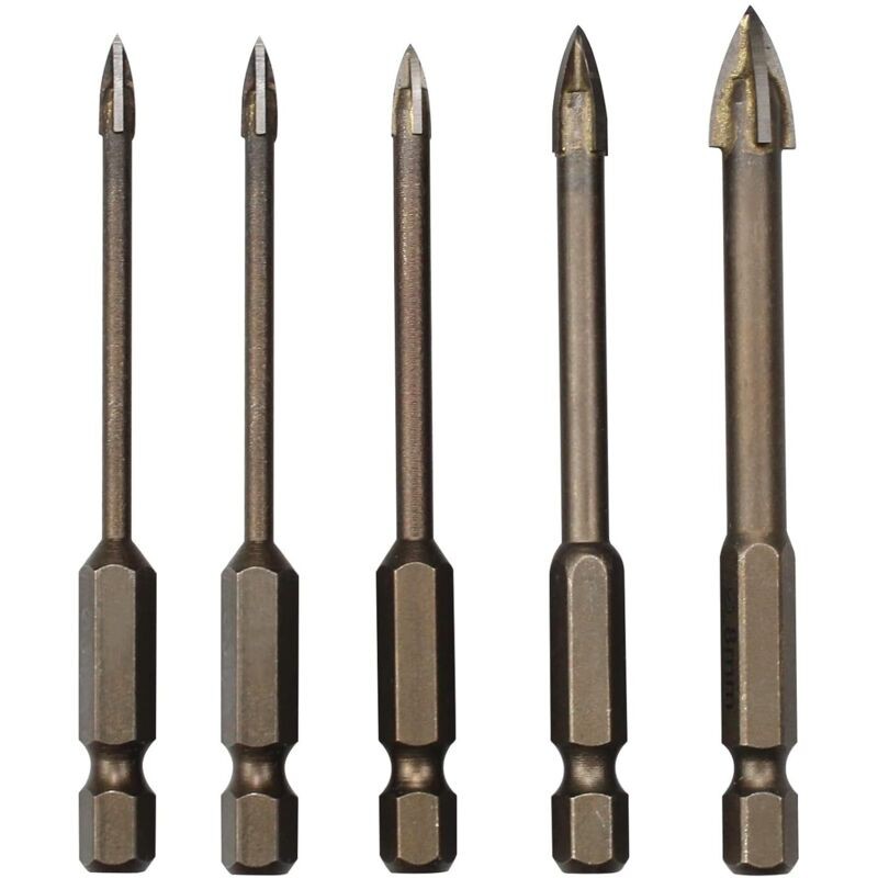 Lot De 5 Triangle Foret Set, Forets Pour Carrelage En Carbur, Outil De Forage Universel Efficace Pour Verre, Carrelage, Béton, Marbre Et