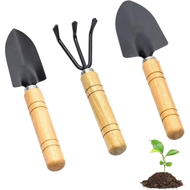 3 Pcs Ensemble Mini-outils De Jardinage,comprend Une Bêche, Un Râteau À Griffes Et Une Pelle Pour La Plantation Et L'Entretien – Idéal Pour Les Pots