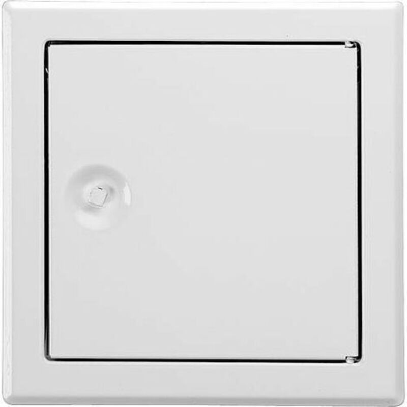 Weiße Softline Inspektionsluke Mit 4-seitiger Befestigung. Montageabmessungen: 100 X 100 Mm