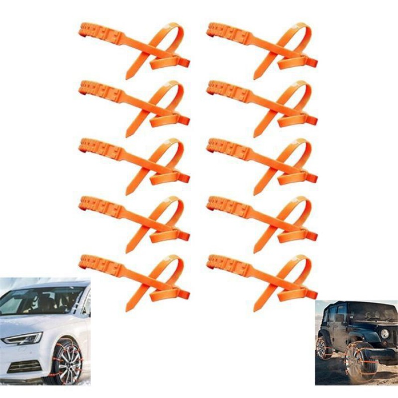 Schneeketten, Antirutsch-radketten, Robuste Winter-sicherheitsgurte Für Limousinen, Suvs Und Lkws (10 Schneeketten)