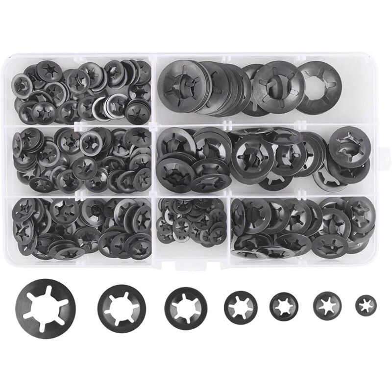 280 Pcs Rondelles De Blocage Rondelles De Verrouillage, Rondelles À Verrouillage Rapide De Rondelles De Verrouillage En Acier M3 M4 M5 M6 M8 M10 M12,