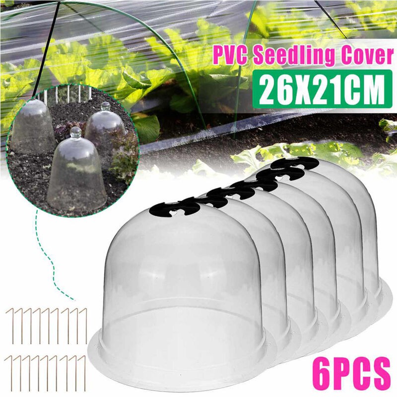 Cloche De Jardin [6pcs] Dome Plastique Réutilisable Transparent 2023cm Pour Protection Des Semis Avec Pinces Et Étiquettes