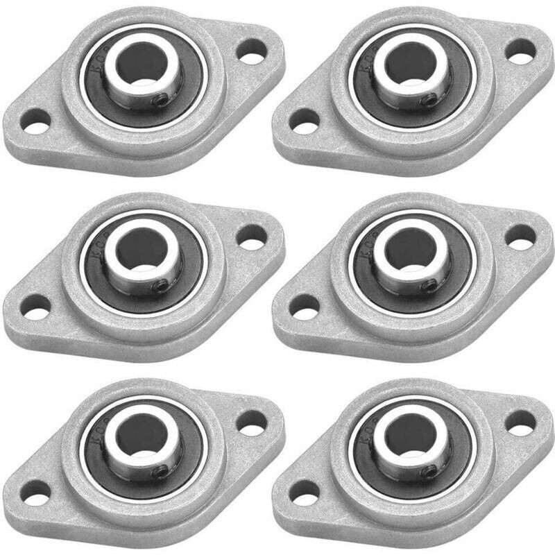6 Pcs Palier Roulement En Alliage De Zinc Et Acier 8mm Kfl08 Palier À Bride Auto-alignement Roulement Palier À Semelle Antirouille Pour Locomotive