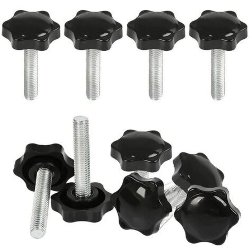 10 Pcs M8x40mm Boutons Serrage Vis Tête Moletée,bouton Main Fileté Ecrou En Etoile Boulon De Serrage Filetage Boutons De Serrage Filetage Avec