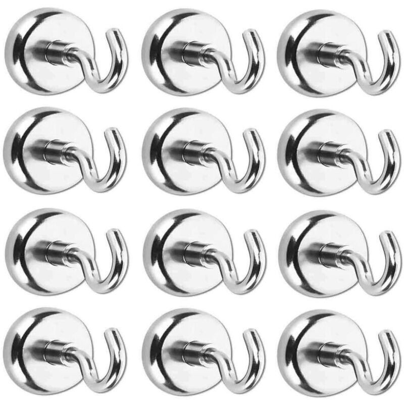 Ganci Magnetici Da 12 Pezzi Con Magneti Al Neodimio, Ganci Magnetici, Potente Magnete Al Neodimio Con Forza Di Trazione Di 5,5 Kg