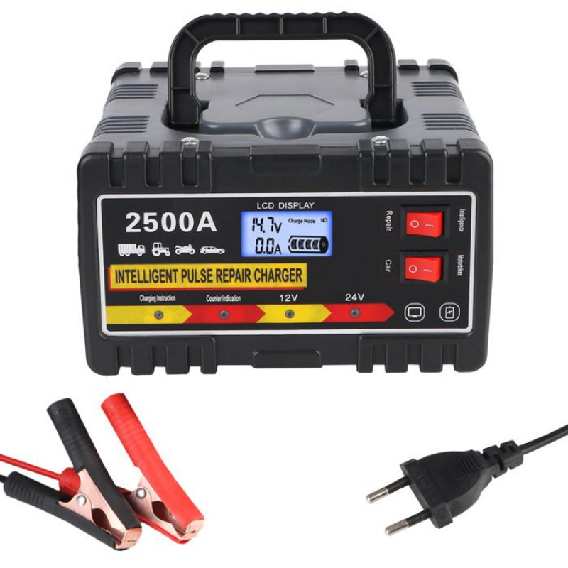 6a/24v 8a/12v Batterieladegerät – Lcd-bildschirm – 220w Smart-batterieladegerät – Für Auto, Motorrad, Lkw