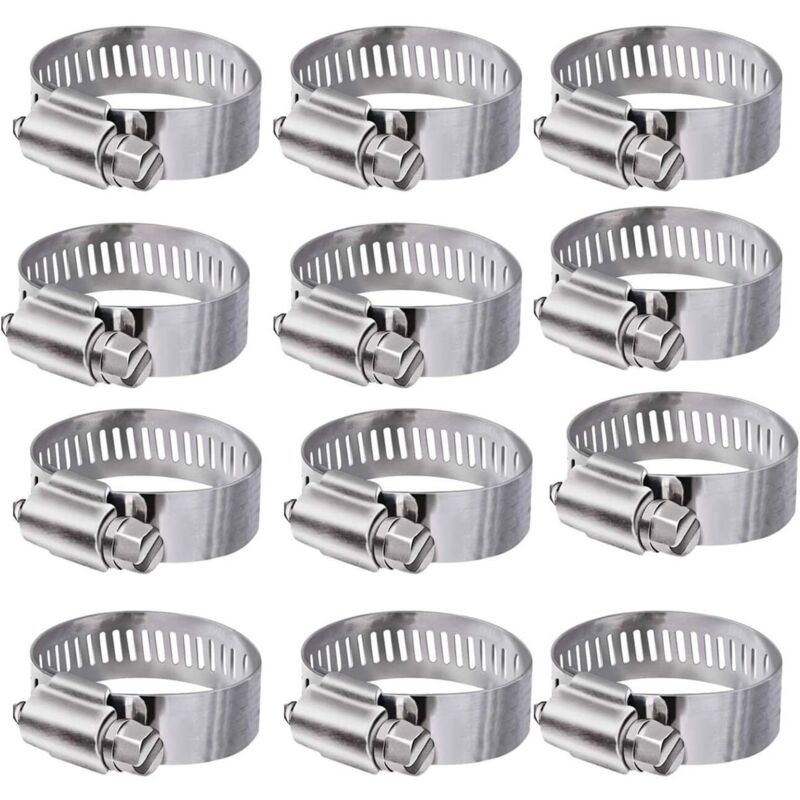 Collier De Serrage 304 Collier Inox Ajustable En Acier Inoxydable Tuyau Pinces Clips Fixationpour Famille Tuyau D'Eau,réservoir De Gaz,tube