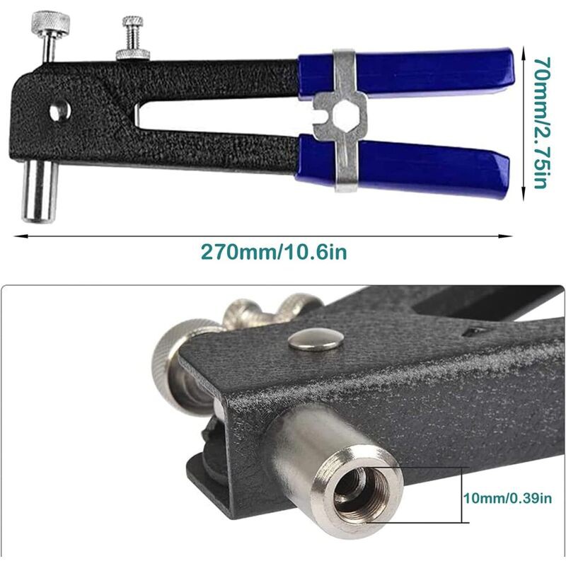86 Pièces Pince Ecrou A Riveter Pistolet À Écrou Avec 5 Mandrins M3 M4 M5 M6 M8 Kit De Pince À Riveter Kit De Écrou Riveteuse Rivet Nutsert Gun Outil