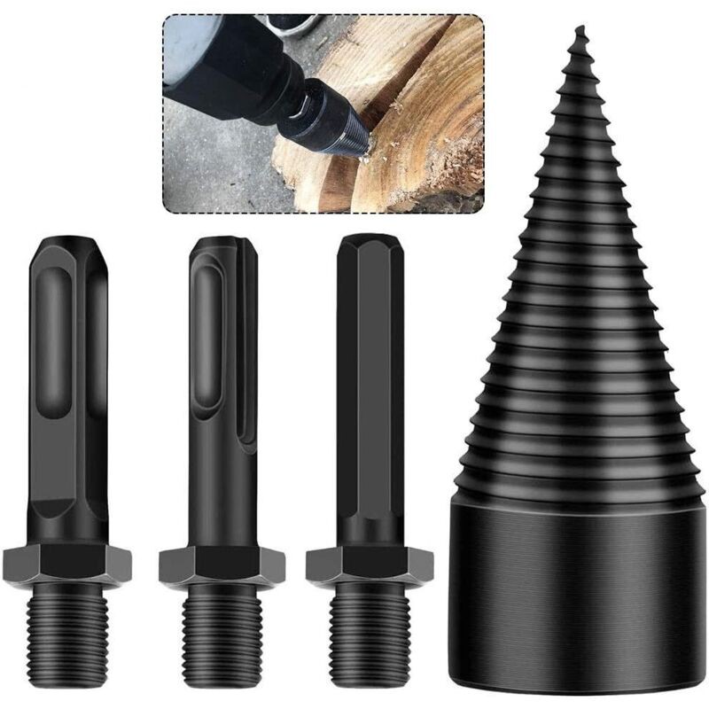 Fendeuse De Bûches Fendeuse À Bois 42mm Foret Conique Foret À Bois Pour Fendre Du Bois Bois Outil De Coupe Avec Tige Hexagonale, Queue Carrée, Tige