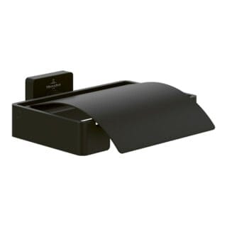 V&B Toilettenpapierhalter Elements Striking 131x45x115mm, mit Deckel, matt black