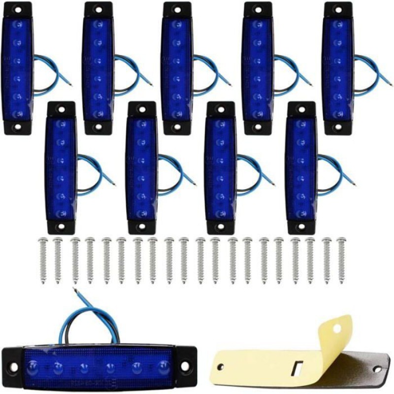 10 Stück Led-seitenmarkierungsleuchten, 12v 24v Led-blinker Vorne Und Hinten (blau)
