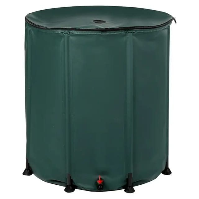 floraworld Faltbare Regentonne 400 L, 82 x 82 cm, grün -
