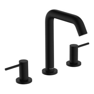 hansgrohe 3-Loch-Waschtischarmatur Tecturis S m Push-Open-Ablaufgarnitur, mattschwarz