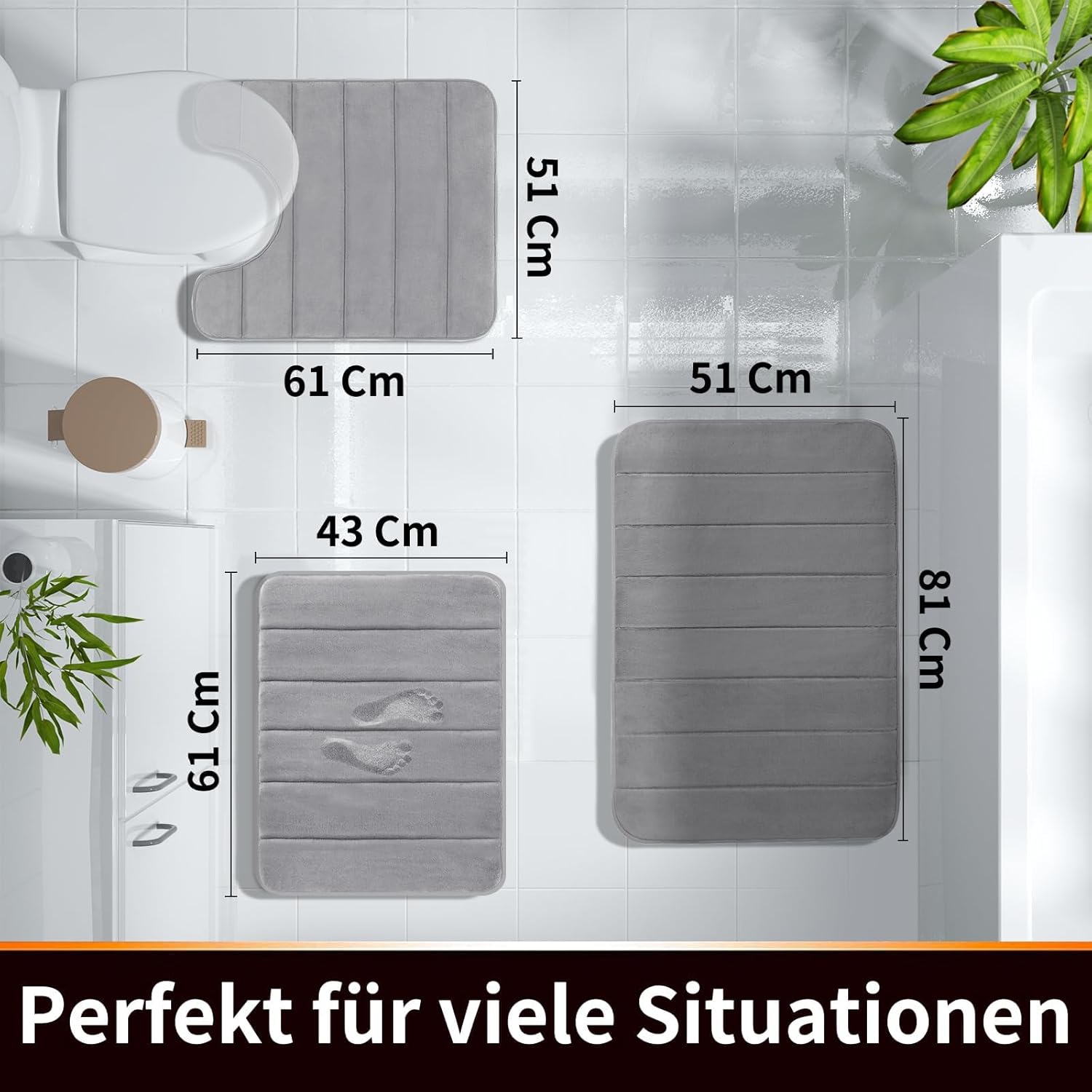 Tapis De Bain En Mousse À Mémoire De Forme Jeiibrzui - 40 X 60 Cm - 1 Pièce - Gris Foncé - Tapis De Bain Doux À Motif Galets Pour Douche Et Salon