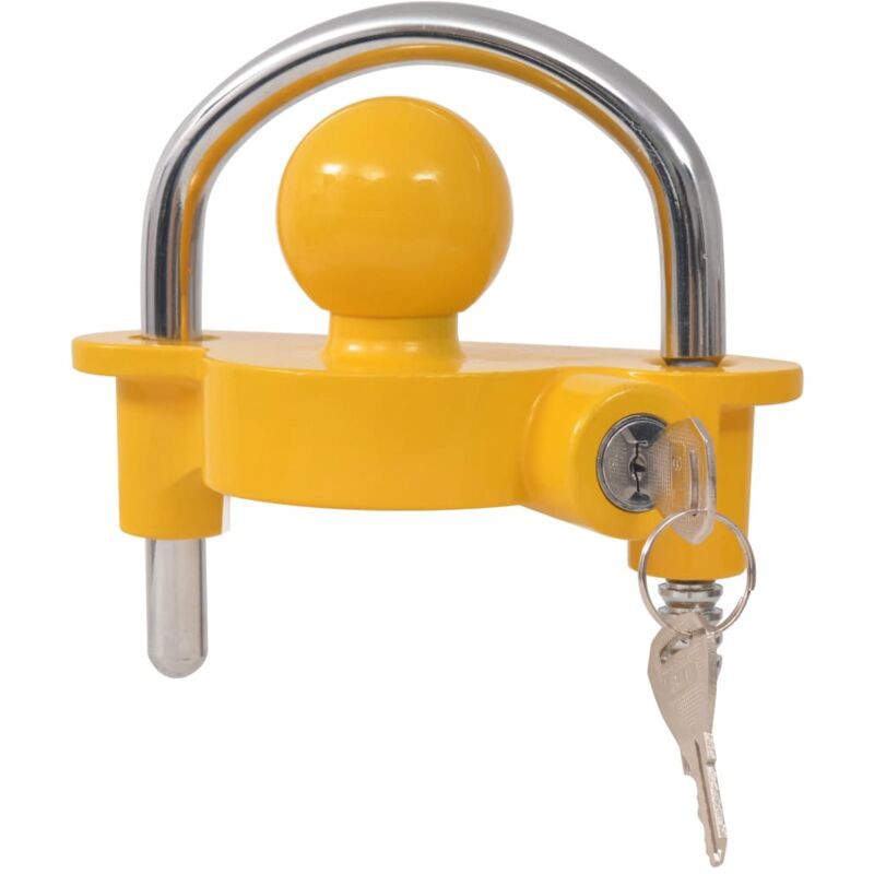 Verrou De Remorque Et 2 Clés Acier Et Alliage D'Aluminium Jaune Vidaxl - Verrou De Remorque Et 2 Clés Acier Et Alliage D'Aluminium Jaune Vidaxl