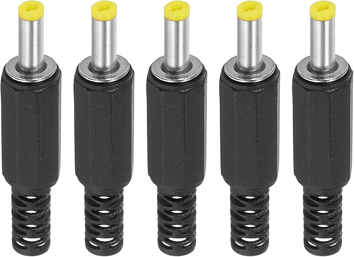 Dc-stecker (männlich) – 5er-pack – Gelber Kunststoff – Lötverbinder 4 X 1,7 Mm – Für Die Reparatur Von Elektronikkabeln – 46 Mm