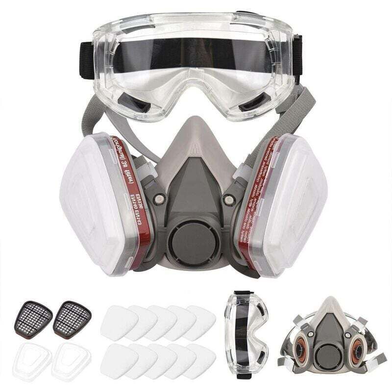 Respirateur Réutilisable Demi-masque 6200 - Masque À Gaz - Protection Respiratoire - Lunettes De Sécurité - Gris