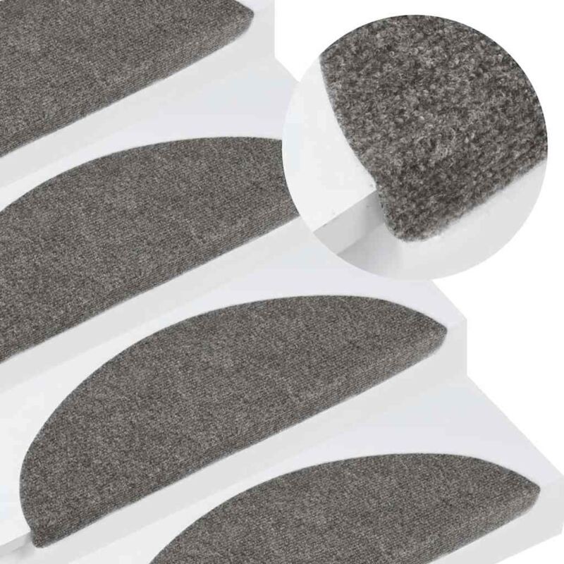 Lot De 15 Tapis D'Escalier Autocollants Tapis De Marche Marchette Escalier 56x20 Cm Gris 36801