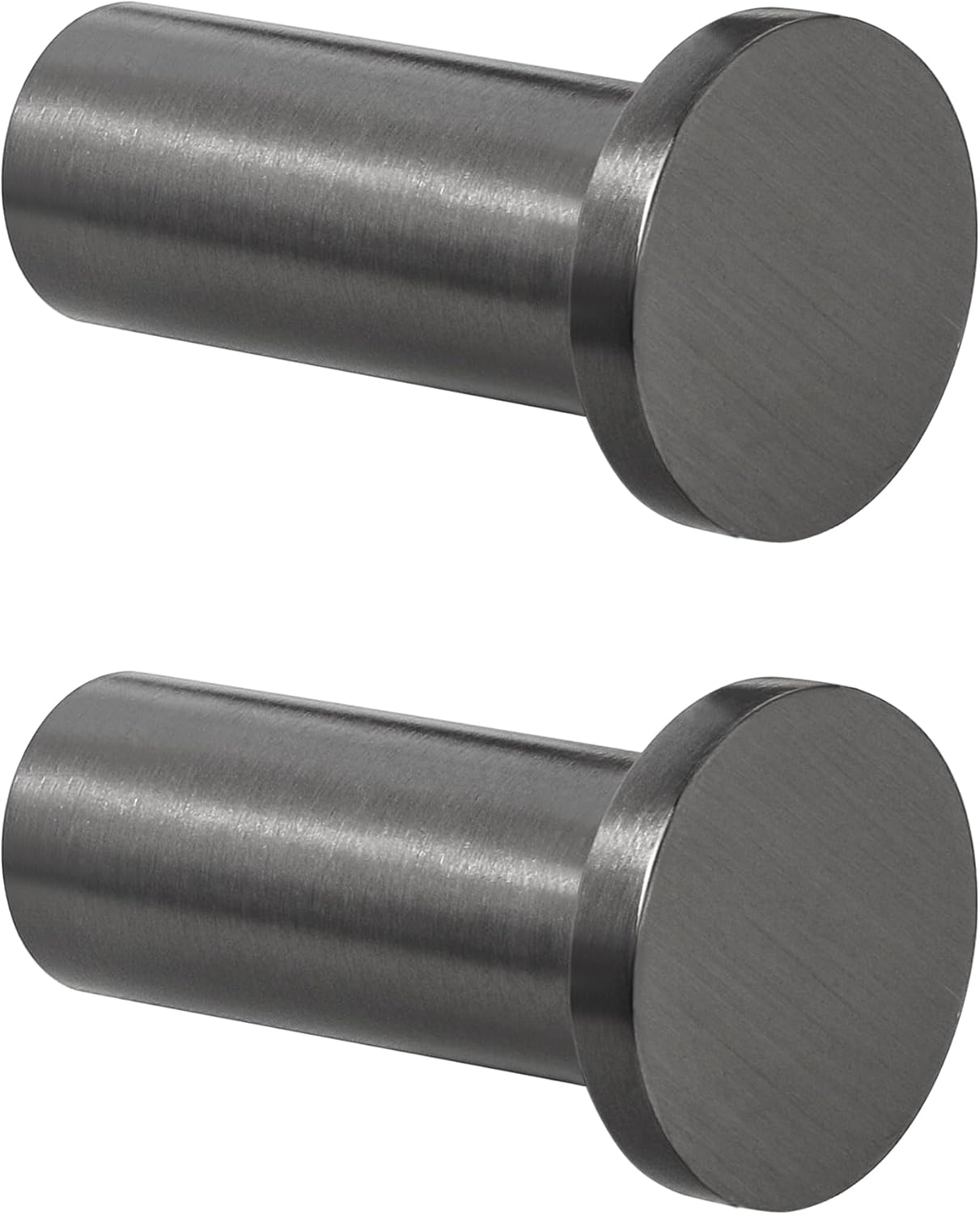 Runde Wandhaken – 2er-set – Grauer Edelstahl – Unauffällige Und Stabile Befestigung – Badezimmer, Küche, Flur – 45 Mm