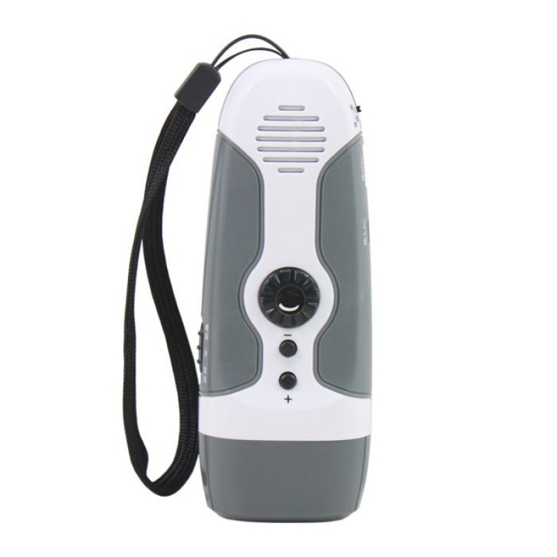 Led-handkurbelgenerator Mit Alarm-taschenlampe Und Notfall-fm-radio (in Originalverpackung), Grau.