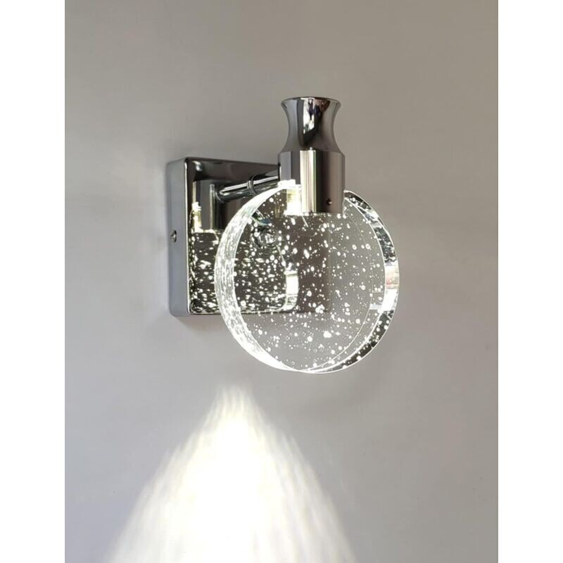 Ineasicer Applique Murale Cristal, Luminaire Mural Interieur De Style Nordique De Luxe, Lampe Murale Ronde Créatif Pour Chambre, Chevet, Salon, Salle