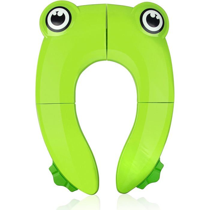 Faltbarer Toilettensitzverkleinerer Für Babys – 1 Stück – Polypropylen – Frosch-design – Für Reisen Und Zuhause – Grün